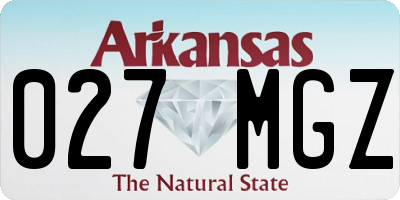 AR license plate 027MGZ