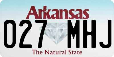 AR license plate 027MHJ