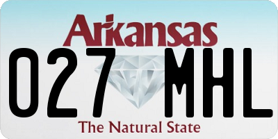 AR license plate 027MHL