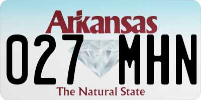 AR license plate 027MHN