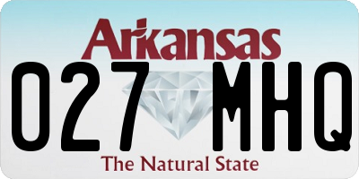 AR license plate 027MHQ