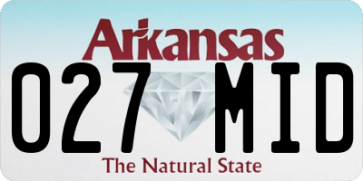 AR license plate 027MID