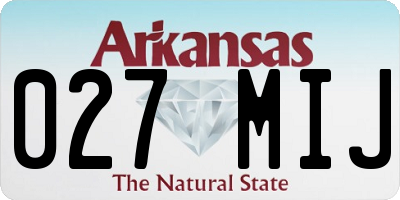 AR license plate 027MIJ