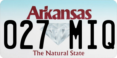 AR license plate 027MIQ