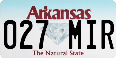 AR license plate 027MIR