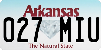 AR license plate 027MIU