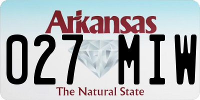 AR license plate 027MIW