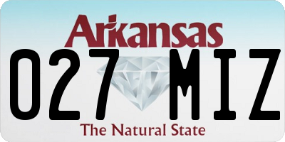 AR license plate 027MIZ