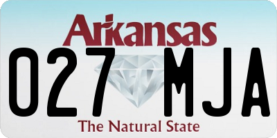 AR license plate 027MJA