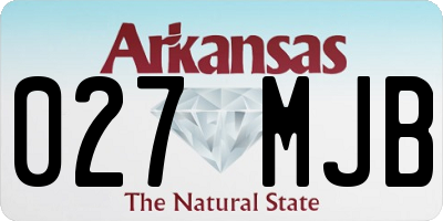AR license plate 027MJB
