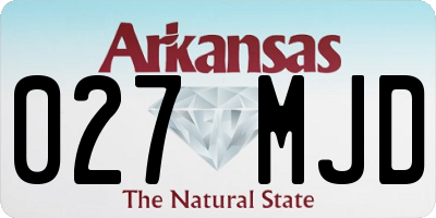 AR license plate 027MJD