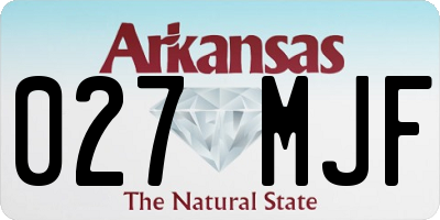 AR license plate 027MJF