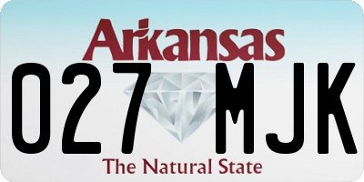 AR license plate 027MJK