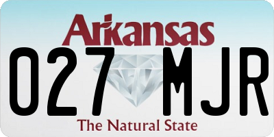 AR license plate 027MJR