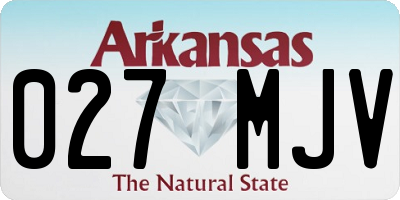 AR license plate 027MJV