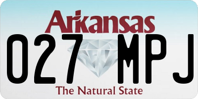 AR license plate 027MPJ