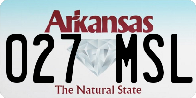 AR license plate 027MSL