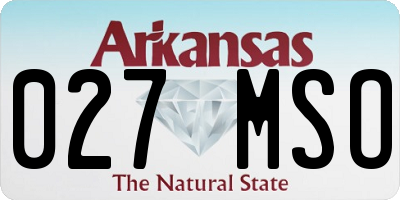 AR license plate 027MSO