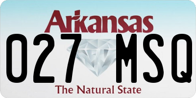AR license plate 027MSQ