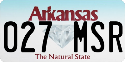 AR license plate 027MSR