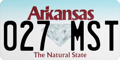 AR license plate 027MST