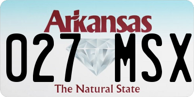 AR license plate 027MSX