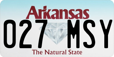 AR license plate 027MSY