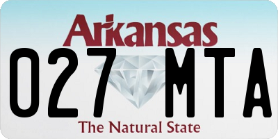 AR license plate 027MTA