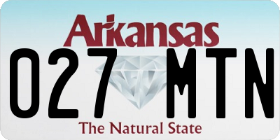 AR license plate 027MTN