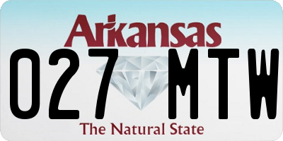 AR license plate 027MTW