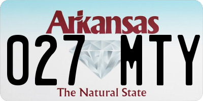 AR license plate 027MTY