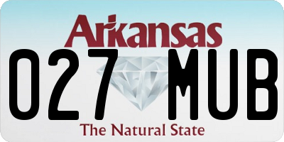 AR license plate 027MUB