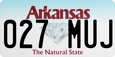AR license plate 027MUJ