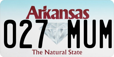 AR license plate 027MUM