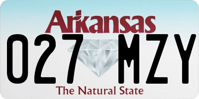 AR license plate 027MZY