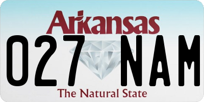 AR license plate 027NAM