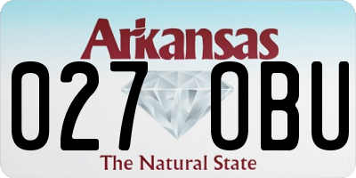 AR license plate 027OBU