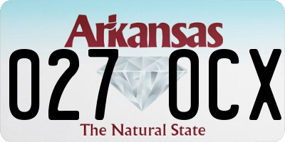 AR license plate 027OCX