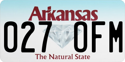 AR license plate 027OFM