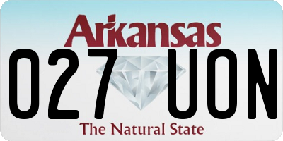 AR license plate 027UON