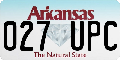 AR license plate 027UPC
