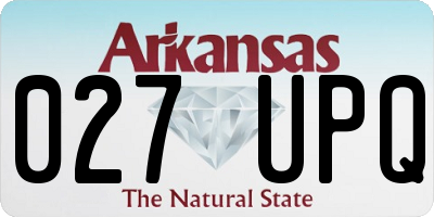 AR license plate 027UPQ