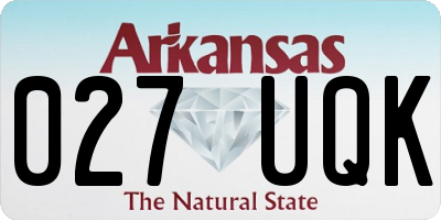 AR license plate 027UQK