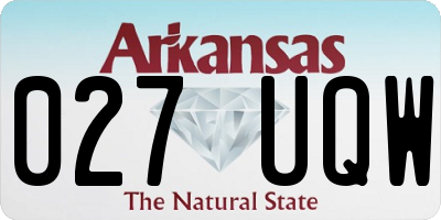 AR license plate 027UQW