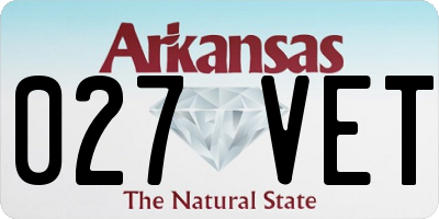 AR license plate 027VET