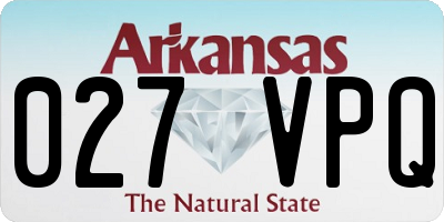 AR license plate 027VPQ