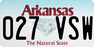 AR license plate 027VSW