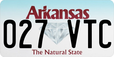 AR license plate 027VTC