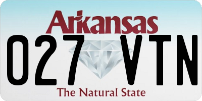 AR license plate 027VTN