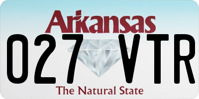 AR license plate 027VTR